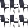VidaXL 310087, Terrasse, Polyrattan, Stahl, Schwarz, 555 Produktbild-Vorschau 9