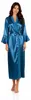 Damen Satin Morgenmantel Kimono mit Spitze Seidenoptik Produktbild-Vorschau 1