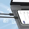 A close-up of a smartphone connected to a laptop via USB-C cables, with graphic icons representing data transfer in the background. Anteprima dell’immagine prodotto