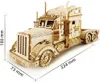 A wooden model of a heavy truck with dimensions indicated. Náhľad obrázku produktu
