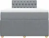 vidaXL Boxspringbett mit Matratze Hellgrau 120x190 cm Stoff Produktbild-Vorschau 6