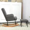 HOMCOM Houpací křeslo Houpací křeslo s taburetem Relaxační Náhled obrázku produktu 7
