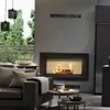 A modern living room with a fireplace, sofa, and coffee table. Produktbild-Vorschau