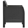 Gartenstuhl mit Kissen Anthrazit 63x65x76 cm PP Rattan Produktbild-Vorschau 3