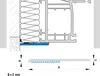A technical drawing showing a cross-section of a window profile installation with insulation and a sealing strip. Produktbild-Vorschau