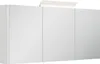 Badezimmer Spiegelschrank 3-türig LED-Acryllampe 140cm Weiß Produktbild-Vorschau 1