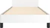 A white bed frame with a wooden slatted base. Voir les images du produit