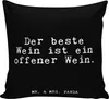 Mr. & Mrs. Panda Kissen 40x40 Der beste Wein ist... - Produktbild-Vorschau 1