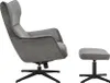 riess-ambiente Design Hocker VOGUE 45cm grau Samt drehbar Produktbild-Vorschau 5