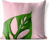 MuchoWow® Outdoor Kissen - Botanisches Blatt auf rosa Produktbild-Vorschau 1