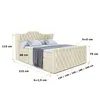 A diagram of a bed with dimensions indicated by text and lines. Produktbild-Vorschau