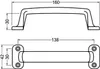 Maniglia Hermeta L.160mm L.38mm in fusione di alluminio Anteprima dell’immagine prodotto 3