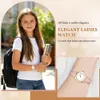 Orologio da donna in pelle, orologio analogico al quarzo da Anteprima dell’immagine prodotto 5