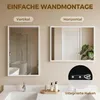 Wandspiegel 50 x 70 cm Weiß Hängespiegel Dekorativ HOMCOM Produktbild-Vorschau 9