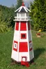 Garten-Leuchtturm - Höhe 1,10 m - rot/weiß - Produktbild-Vorschau 1