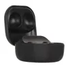 An open black charging case for wireless earbuds, with the lid open and the earbuds partially visible inside. Produktbild-Vorschau