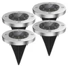4x lampa ogrodowa solarna najazdowa 8 LED gruntowa czujnik Podgląd zdjęcia produktu 1