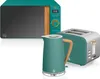 A set of kitchen appliances including a microwave, kettle, and toaster, displayed on a white background. Produktbild-Vorschau