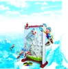 Cartoon characters climbing a mountain wall with colorful holds, set against a sky and icy landscape. Podgląd zdjęcia produktu
