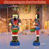 Two illuminated nutcracker figures with dimensions indicated. Podgląd zdjęcia produktu