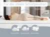 A person sleeping on a mattress topper, with diagrams illustrating different sleeping positions. Anteprima dell’immagine prodotto