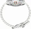 Side view of a white smartwatch with a white band. Anteprima dell’immagine prodotto