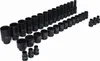 A set of black socket wrenches arranged in rows on a white background. Anteprima dell’immagine prodotto