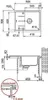 Technical drawing of a kitchen sink with dimensions and installation details. Produktbild-Vorschau