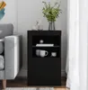 Szafka boczna z oświetleniem LED z czarnego drewna Podgląd zdjęcia produktu 3