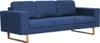 vidaXL Třímístná pohovka Fabric Blue Náhled obrázku produktu 3