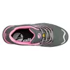 A top-down view of a single grey and pink athletic shoe against a white background. Produktbild-Vorschau