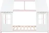 Kinderbett 'Tostedt' Halboffenes Design 90x200cm Rosa/Weiß Produktbild-Vorschau 5