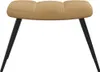 A close-up studio shot of a brown velvet stool with black legs. Voir les images du produit