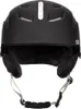 A black ski helmet with gray accents and straps, shown from the front. Produktbild-Vorschau