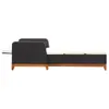 Lettino prendisole in poly rattan e legno massiccio nero Anteprima dell’immagine prodotto 4