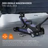 A hydraulic car jack is shown lifting a car. Náhľad obrázku produktu