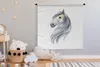 MuchoWow® Wandteppich Wandbehang Pferd - Aquarell - Grau - Produktbild-Vorschau 3