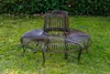 Gartenbank Set Bank Antik-Stil Garten Metall Eisen braun Produktbild-Vorschau 4