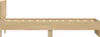 A side view of a wooden bed frame with a headboard, against a white background. Náhľad obrázku produktu
