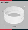 A white circular ventilation duct connector with measurement indicators. Náhľad obrázku produktu