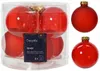 Set aus 6 roten Glaskugeln 6cm glänzend matt transparent Produktbild-Vorschau 2