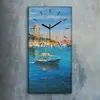 Wanduhr Bürouhr Leinwand Bild Geräuschlos 30x60 Gemälde Produktbild-Vorschau 2