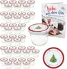 A set of glass jars with lids, a recipe book, and a decorative plate, all with a Christmas theme. Produktbild-Vorschau