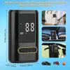 Collage showing an electric air pump and its various uses. Produktbild-Vorschau