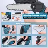 An instructional diagram showing how to assemble a mini chainsaw. Produktbild-Vorschau