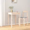 A small wooden dining table with a chair next to it, set in a room with a curtain and a painting on the wall. Náhled obrázku produktu