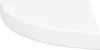 A close-up view of a white corner shelf. Voir les images du produit