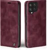A burgundy flip case for a smartphone is shown from two angles. Produktbild-Vorschau