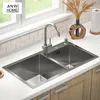 ANW HOME Nerezový kuchynský drez 78x43 cm, dvojkomorový Náhľad obrázku produktu 8