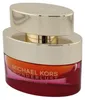 Michael Kors Wonderlust Sensual Essence im Glasflakon mit Farbverlauf von Apricot zu Pink und großer goldfarbener Kappe mit spiegelnder Oberfläche. Anteprima dell’immagine prodotto
